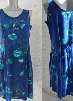 Платье летнее синее очень красивое m-l