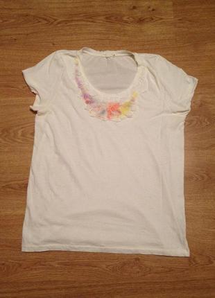 Женская футболка с цветами / жіеоча футболка з квітами4 фото
