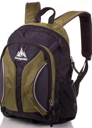 Іський рюкзак onepolar gr1297 (15 л) — зелено-чорний | легкий, стильний, надійний