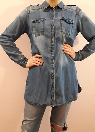 Довга джинсова сорочка tom tailor