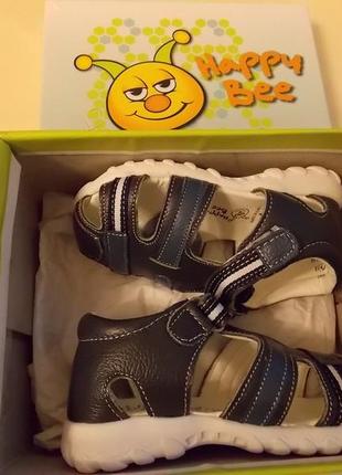 Фирменные кожаные сандалии happy bee р-р 23(14.5см)полная распродажа!!!2 фото