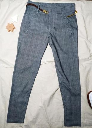 Круті жіночі брюки скінні в клітинку по фігурі облягаючі шикарні штани чіноси джинси3 фото