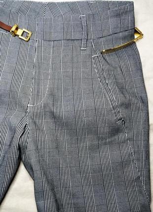 Крутые женские брюки скинные в клетку по фигуре облегающие шикарные брюки чиносы джинсы9 фото