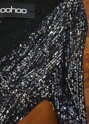 Боди с паетками, белое золото