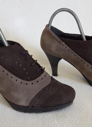 Шикарные замшевые туфли оксфорды фирмы calcats padevi ( испания) р. 38 стелька 24,5 см4 фото