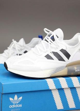 Мужские кроссовки adidas zx 2k boost white black 41-42-43-44-45
