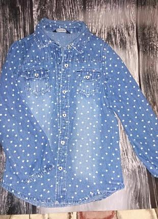 Фирменная джинсовая рубашка 3-5 лет