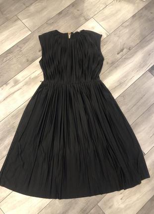 Плиссированное черное (плиссе) платье xl h&amp;m