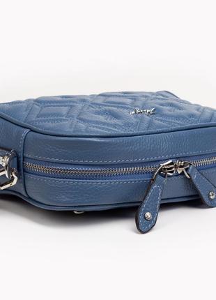 Жіноча маленька шкіряна сумка крос-боді karya 2344-098 синя5 фото