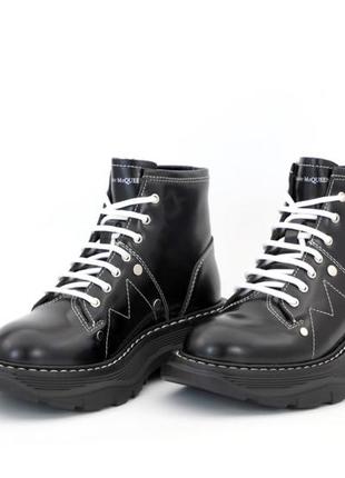 Женские ботинки alexander mcqueen tread slick boots black 36-37-38-39-40-41