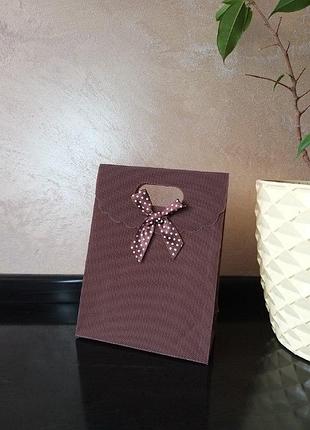 Подарунковий пластиковий пакет на липучці з атласним батиком 12х16см та 38х28см