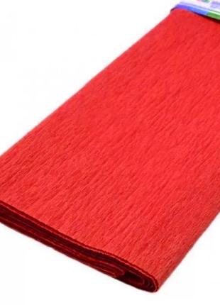 Гофрированная бумага " ярко-красный  "50*200 см 26г/м2 жатка креп гофра krepina креповая бумага1 фото
