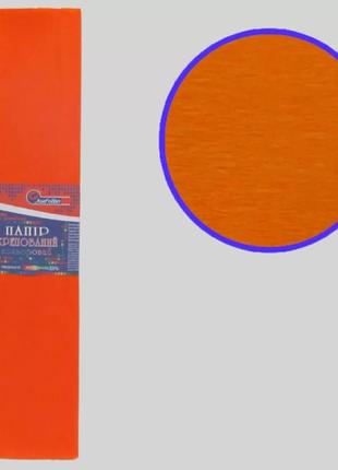Гофрированная бумага " оранжевый " 50*200 см 35%, 20г/м2 жатка креп гофра krepina креповая бумага1 фото