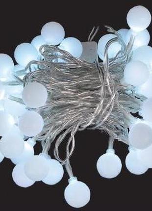 Світлодіодна гірлянда led balls 100 white білий провід