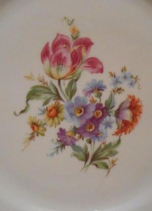 Антикварна тарелка - 23.5 см. цветы мейсенский букет фарфор германия №8022 фото