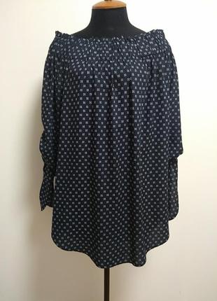 Туніка блузка в горошок квіточок 100%віскоза