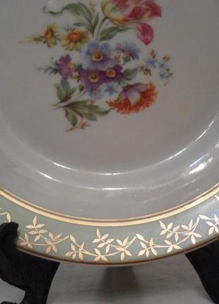 Антикварна тарелка - 23.5 см. цветы мейсенский букет фарфор германия №8025 фото