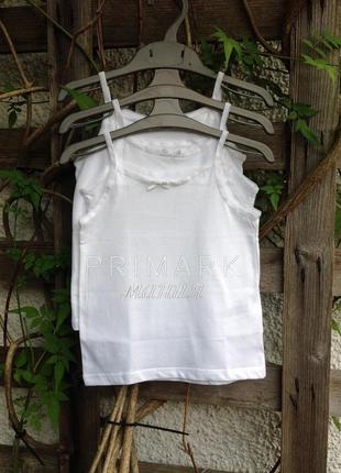Белые майки для девочки  primark