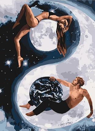 Картина по номерам "инь и ян" кно4620 40*50см. идейка картины раскраски по номерам 2022 в украине