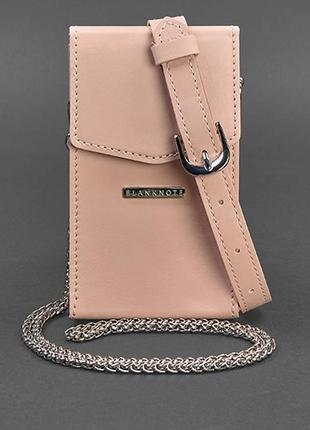 Женская вертикальная маленькая кожаная сумка кросс-боди через плечо или на пояс из натуральной кожи розовая1 фото