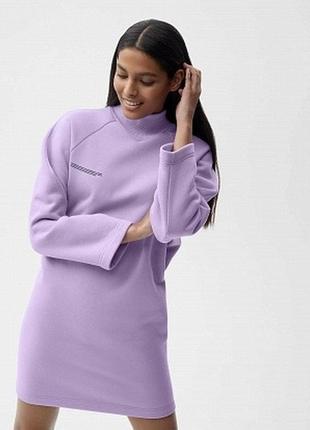 Плаття pangaia heavyweight recycled cotton high neck dress orchid8 фото