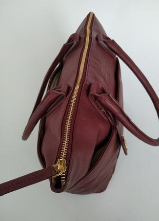 Pure luxuries натуральная кожаная сумка женская на плечо бордо7 фото