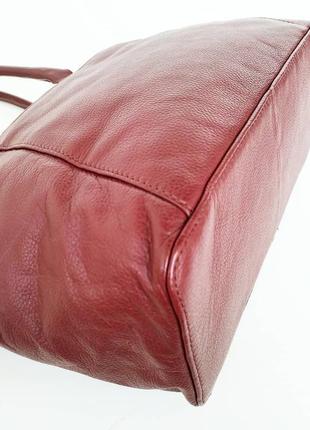 Pure luxuries натуральная кожаная сумка женская на плечо бордо5 фото