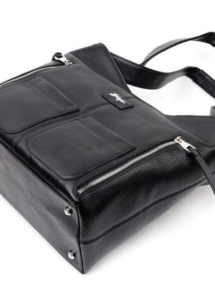 Вместительная женская сумка-шоппер с карманами karya 20877 черный3 фото