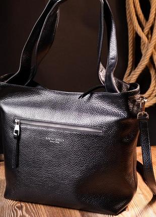 Вместительная женская сумка-шоппер с карманами karya 20877 черный10 фото