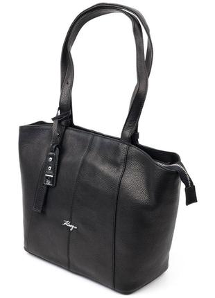 Классическая женская сумка karya 20834 кожаная черный1 фото
