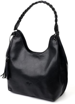 Шкіряна жіноча сумка karya 20867 чорний