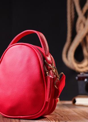 Маленькая женская сумка из эко-кожи vintage 18702 красный9 фото