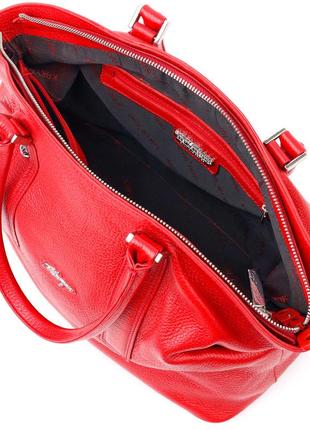 Красивая яркая женская сумка karya 20937 кожаная красный4 фото
