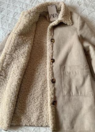 Zara пальто хутро під овчину дублянка еврозима5 фото