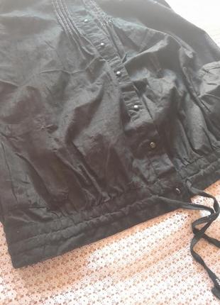 Льняная черная удлиненная блуза туника f&f2 фото