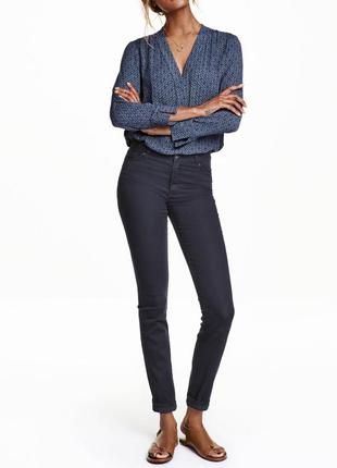 Брендовые джинсы h&m оригинал |➤ темно-синие скинни супер стрейч на девочку подростка xxs-xs