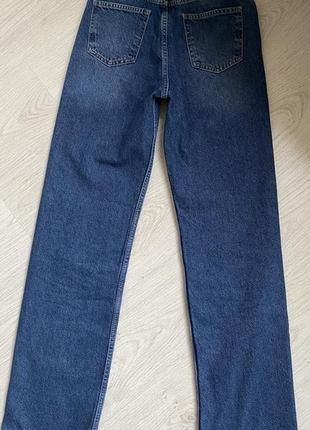 Синие прямые джинсы3 фото