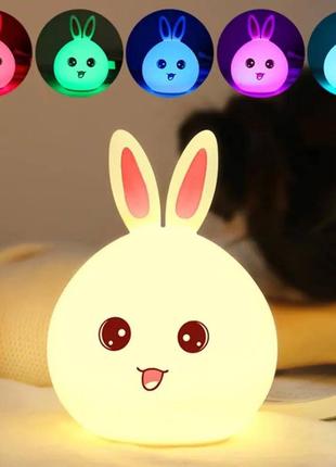 Дитячий нічник rabbit silicone lamp led2 фото