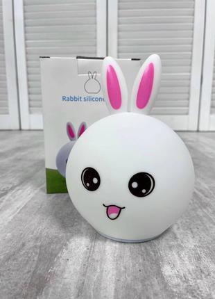 Дитячий нічник rabbit silicone lamp led3 фото