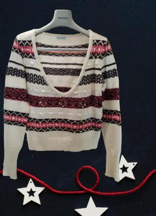 Кофта с глубоким вырезом под рубашку 2