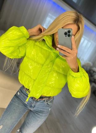 Модная куртка, р.42,44,46, laque moncler 300 и био пух, салатовый