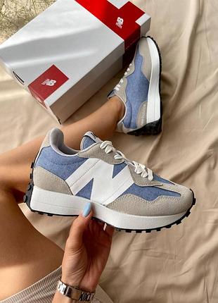 Жігночі кросівки new balance 327 ‘grey blue’