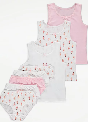 Набор нижнего белья майка трусики для девочки (8 шт.) george (крупбритания)