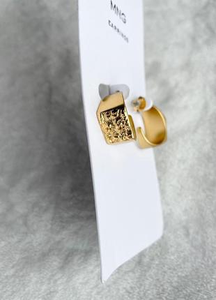 Извращенные серьги-кольца под золото фирменные трендовые актуальные mang