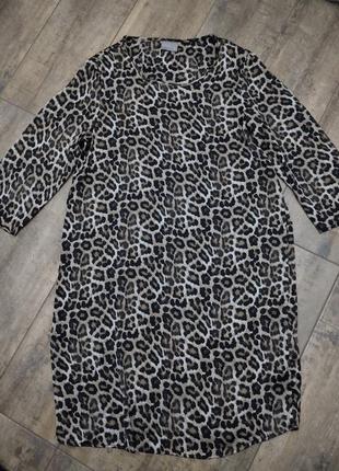 Женское платье свободного кроя леопардовое vero moda6 фото