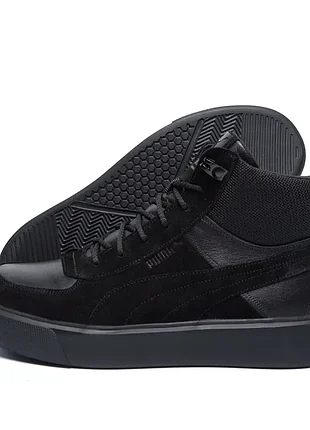 Мужские зимние ботинки pm black leather10 фото