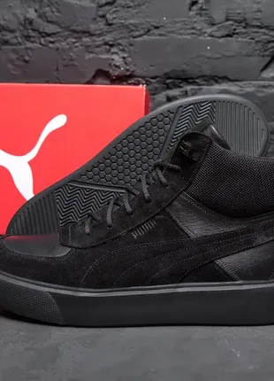 Мужские зимние ботинки pm black leather2 фото