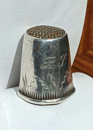 Антикварный серебряный напёрсток 1952 год швеция серебро1 фото