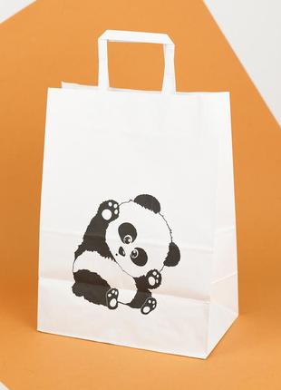 Дитячий подарунковий пакет "чорна панда" 220*120*290 паперові пакети для подарунків з малюнком2 фото