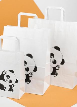 Дитячий подарунковий пакет "чорна панда" 220*120*290 паперові пакети для подарунків з малюнком8 фото